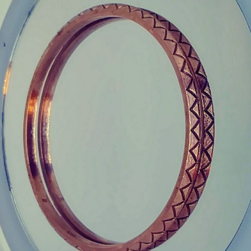 Southwestern Copper Bangle Bracelet  3" Diameter